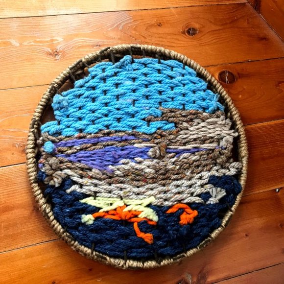 Vintage 70's Textile Fiber Art Wall Hanging Tree o - Picture 2 of 4